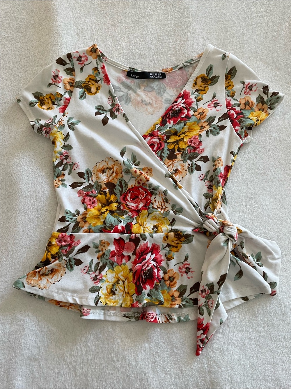 Rebel Sugar Floral Crossover Tee